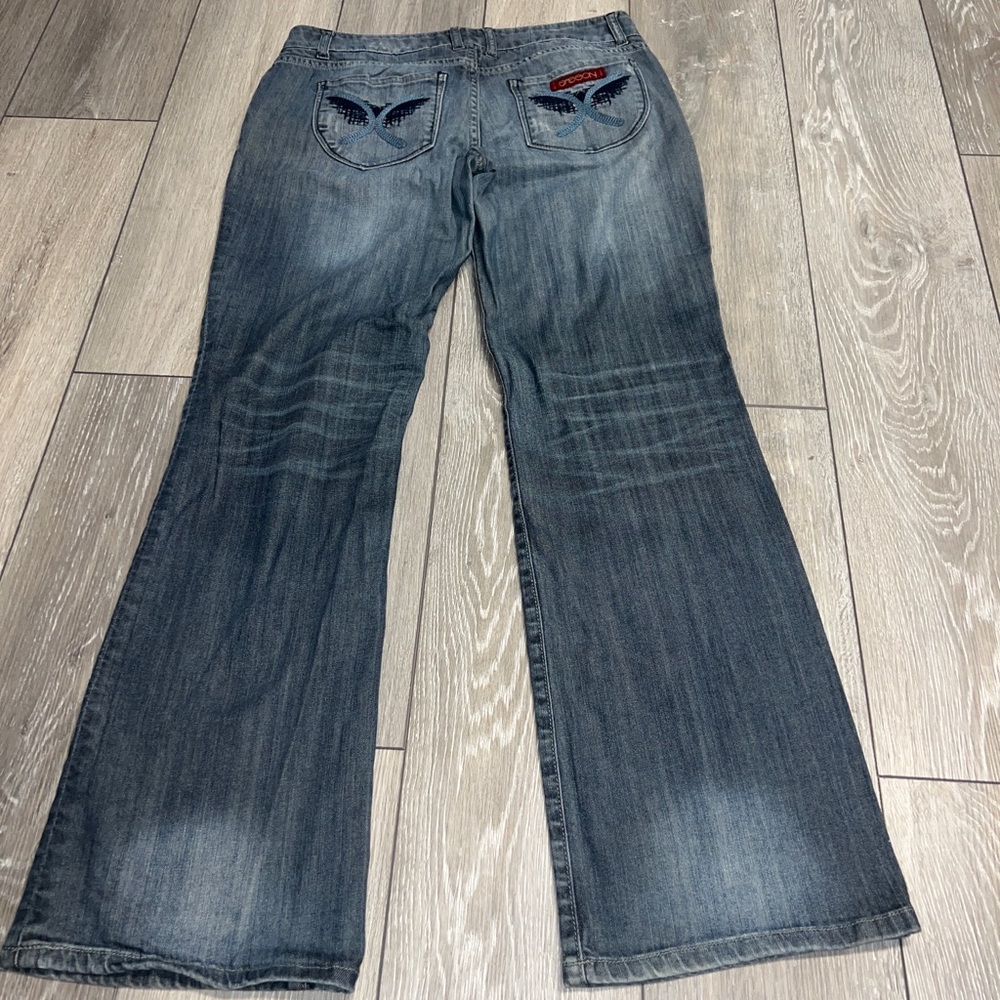 Sasson Ooh La La Bootcut Boogie Womens Size 8 Color:Beso Wash Distressed & Faded